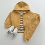 【80-130cm】セットアップ ジップパーカー フード付き カジュアル 二点セット - 画像 (4)