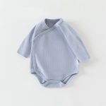 【66-90cm】ロンパース 無地 リブ シンプル 着心地良い ベビー服 - 画像 (8)
