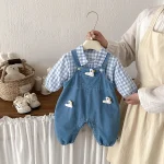 【66-90cm】セットアップ duck サロペット&トップス 2点セット - 画像 (2)