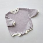 【59-90cm】ロンパース 四色展開 長袖 ワッフル 可愛い ベビー服 - 画像 (3)