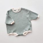 【59-90cm】ロンパース 四色展開 長袖 ワッフル 可愛い ベビー服 - 画像 (5)