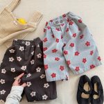 【80-120cm】ベビー パンツ 花柄 ゆったり 履きやすい