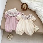 【66-90cm】ベビー 女の子 半袖 ロンパース おしゃれ スウィート