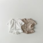 【80-130cm】ベビー セットアップ 無地 シンプル