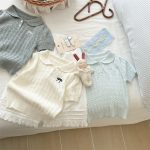【90-140cm】女の子 半袖Tシャツ ニット 無地 ナチュラル - 画像 (3)