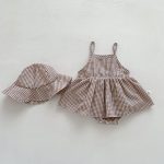 【66-90cm】ベビー 女の子 ノースリーブ ロンパース 帽子付き - 画像 (3)