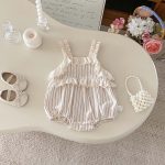 【66-90cm】ベビー 女の子 ノースリーブ ロンパース フリルデザイン - 画像 (7)