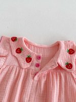 【66-90cm】ベビー 女の子 ロンパース おしゃれ イチゴ柄 - 画像 (7)