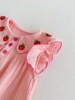 【66-90cm】ベビー 女の子 ロンパース おしゃれ イチゴ柄 - 画像 (8)