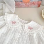 【66-100cm】ベビー シャツ/ロンパース おしゃれ リボン付き - 画像 (12)