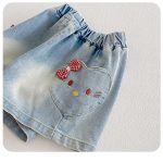 【73-100cm】ベビー 女の子 半袖シャツ/ショートパンツ リボン付き - 画像 (13)