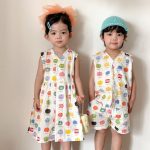 【80-150cm】セットアップ or ワンピース キッズ りんご総柄 - 画像 (13)