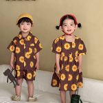 【80-150cm】セットアップ or ワンピース キッズ ひまわり