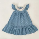 【66-130cm】ロンパース or ワンピース 肩フリル リボン柄 - 画像 (10)