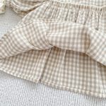 【66-100cm】ブラウス＆ブルマ パフスリーブ チェック シンプル ベビー服 - 画像 (17)