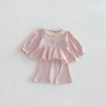 【73-110cm】セットアップ パフスリーブ シンプル 可愛い 女の子 - 画像 (6)