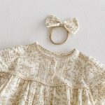 【66-90cm】ロンパース ベビー おしゃれ しぼ感 プリント - 画像 (5)