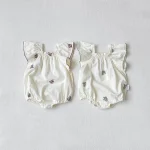 【66-90cm】ロンパース ベビー 女の子 フラワ刺繍 - 画像 (11)