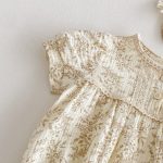 【66-90cm】ロンパース ベビー おしゃれ しぼ感 プリント - 画像 (6)