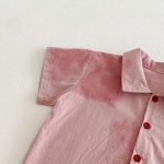 【73-100cm】セットアップ キッズ ピンクシャツ＆ショートパンツ - 画像 (8)