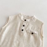 【73-100cm】セットアップ トップス&ショートパンツ 無地 ノースリーブ - 画像 (8)