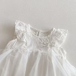 【66-90cm】ロンパースワンピース ベビー 女の子 フリルスリーブ チュール - 画像 (7)