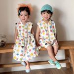 【80-150cm】セットアップ or ワンピース キッズ りんご総柄 - 画像 (16)