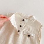 【73-100cm】セットアップ トップス&ショートパンツ 無地 ノースリーブ - 画像 (9)