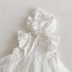 【66-90cm】ロンパースワンピース ベビー 女の子 フリルスリーブ チュール - 画像 (8)