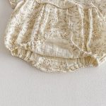 【66-90cm】ロンパース ベビー おしゃれ しぼ感 プリント - 画像 (9)