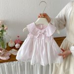【66-90cm】ワンピース ベビー 女の子 チェック チュール スウィート - 画像 (4)
