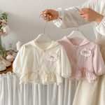 【73-100cm】UVパーカー ベビー 女の子 蝶結び 刺繍 - 画像 (5)