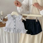 【73-100cm】シャツ or ショートパンツ ベビー 女の子 ドット ノースリーブ - 画像 (3)