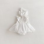 【66-90cm】ロンパースワンピース ベビー 女の子 フリルスリーブ チュール - 画像 (6)