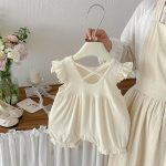 【66-90cm】カバーオール ベビ 女の子 レースフリル 丸襟 - 画像 (4)