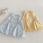 【73-100cm】ワンピース ベビー 女の子 蝶結び ノースリーブ