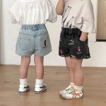 【80-150cm】ショートパンツ キッズ 男女兼用 恐竜 刺繍 - 画像 (3)