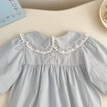 【66-90cm】ロンパース パフスリーブ ピーターパンカラー シンプル おしゃれ ベビー服 - 画像 (7)