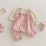 【73-100cm】サロペット 可愛い ピンク チェック ベビー服 - 画像 (9)