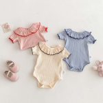 【66-90cm】ロンパース ベビー 女の子 おしゃれ フリル襟 - 画像 (3)
