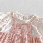 【66-90cm】ロンパース ベビー 女の子 レースフリル やわらか - 画像 (4)