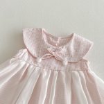 【66-90cm】ワンピース ベビー 女の子 チェック チュール スウィート - 画像 (5)