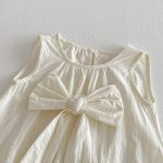 【73-100cm】ワンピース ベビー 女の子 蝶結び チュール ノースリーブ - 画像 (4)