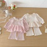 【73-110cm】セットアップ パフスリーブ シンプル 可愛い 女の子 - 画像 (11)