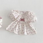 【66-90cm】セットアップ ブラウス&サロペットロンパース フリル襟 小花柄 - 画像 (5)