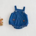 【66-90cm】セットアップ デニムロンパース&Tシャツ ベビー くま柄 - 画像 (6)