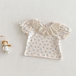 【66-90cm】セットアップ Tシャツ&サロペットロンパース 総柄蝶結び - 画像 (5)