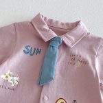【66-90cm】カバーオール ベビー カジュアル ネクタイ付き - 画像 (5)
