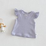 【66-90cm】セットアップ Tシャツ&サロペット ベビー 小花柄 フリルスリーブ - 画像 (5)