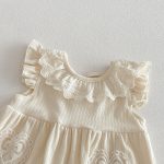 【66-90cm】カバーオール ベビ 女の子 レースフリル 丸襟 - 画像 (5)